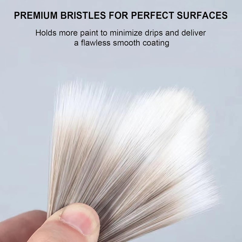 KingOrigin King Origin 1 Inch Angled Paint Brushes - 12 Pcs, Small Paint Brush Set with Ultra-Dense Soft Bristles for Trim & Detail Work - Edge Painting Tool - Image 4